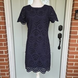 Boden isadora Brodie navy eyelit shift dress